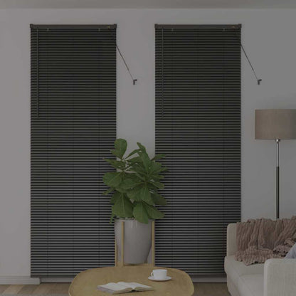 Raam Blind met gordijnen Anders Zwart 80 x 130 cm Aluminium
