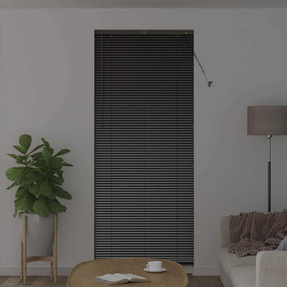 Raam Blind met gordijnen Anders Zwart 80 x 130 cm Aluminium