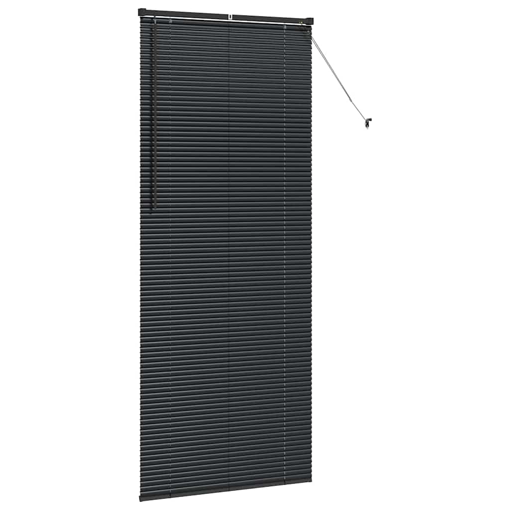Raam Blind met gordijnen Anders Zwart 80 x 130 cm Aluminium