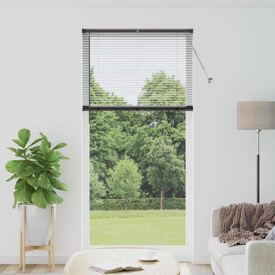 Raam Blind met gordijnen Anders Zwart 80 x 130 cm Aluminium