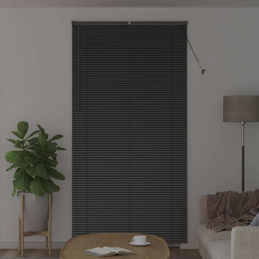 Raam Blind met gordijnen Anders Zwart 80 x 130 cm Aluminium