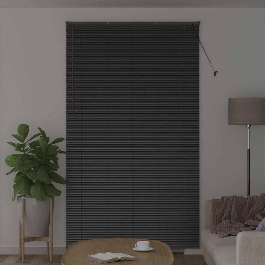 Raam Blind met gordijnen Anders Zwart 80 x 130 cm Aluminium