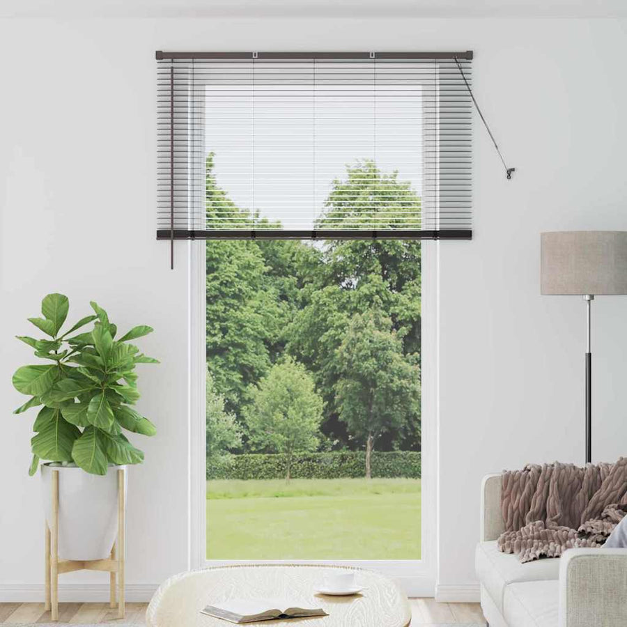 Raam Blind met gordijnen Anders Zwart 135 x 220 cm Aluminium