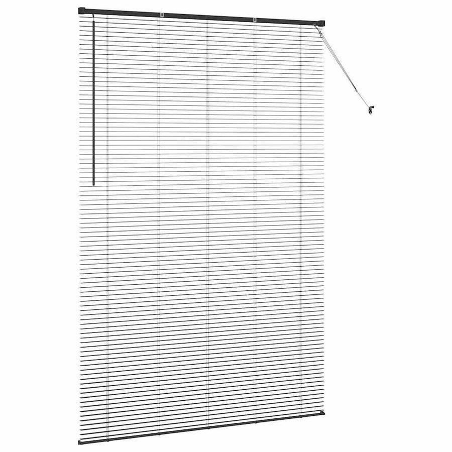 Raam Blind met gordijnen Anders Zwart 140 x 220 cm Aluminium