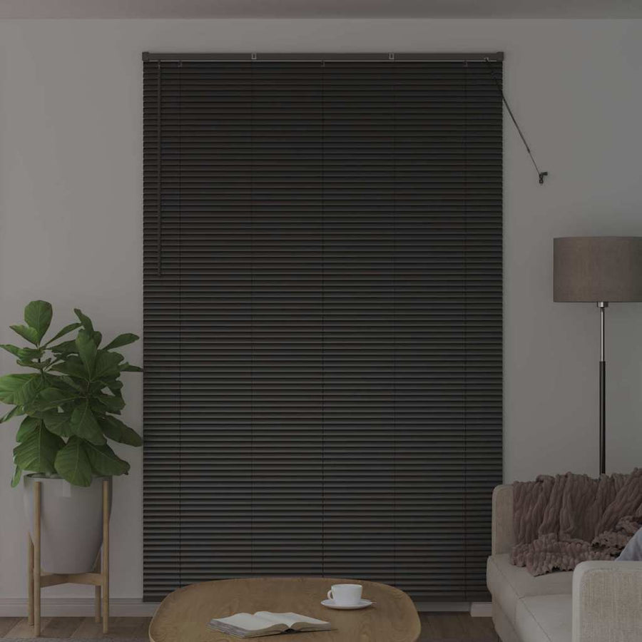 Raam Blind met gordijnen Anders Zwart 80 x 130 cm Aluminium