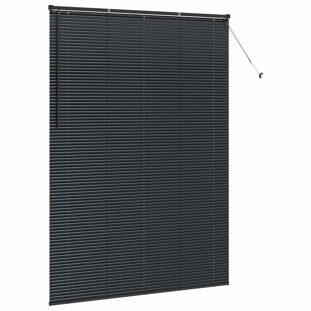 Raam Blind met gordijnen Anders Zwart 155 x 220 cm Aluminium
