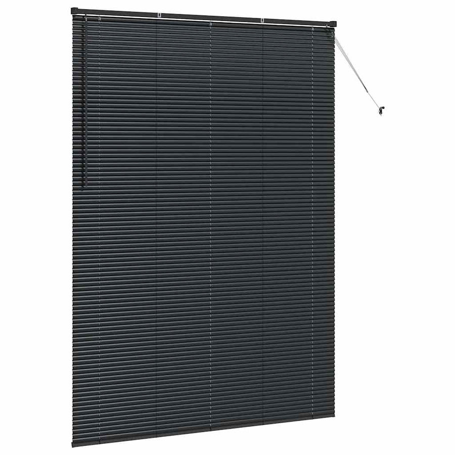 Raam Blind met gordijnen Anders Zwart 155 x 220 cm Aluminium