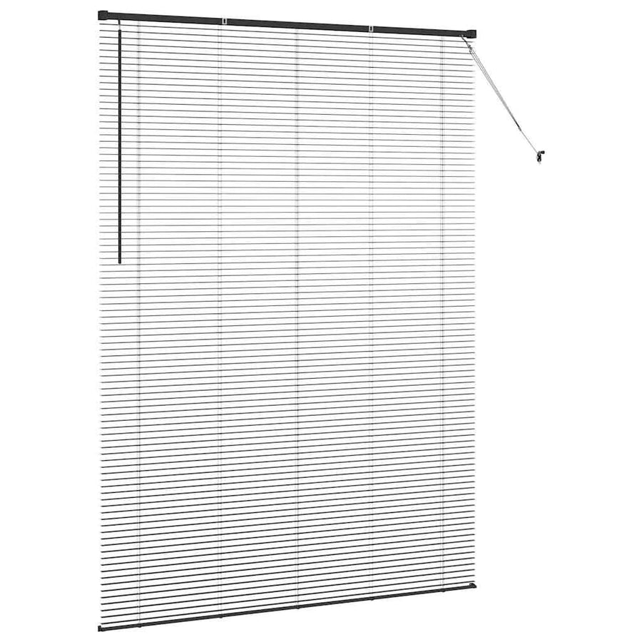 Raam Blind met gordijnen Anders Zwart 155 x 220 cm Aluminium