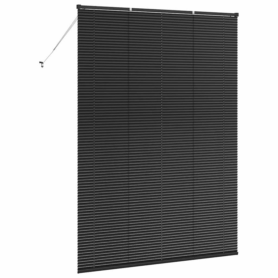 Raam Blind met gordijnen Anders Zwart 155 x 220 cm Aluminium
