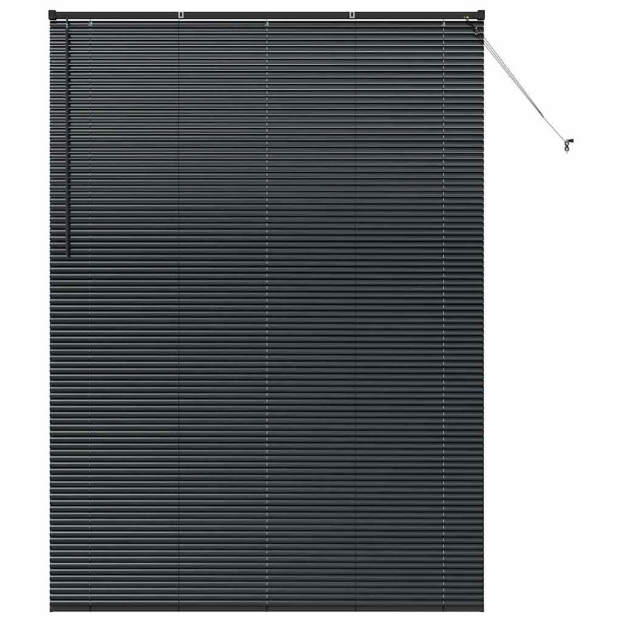 Raam Blind met gordijnen Anders Zwart 155 x 220 cm Aluminium