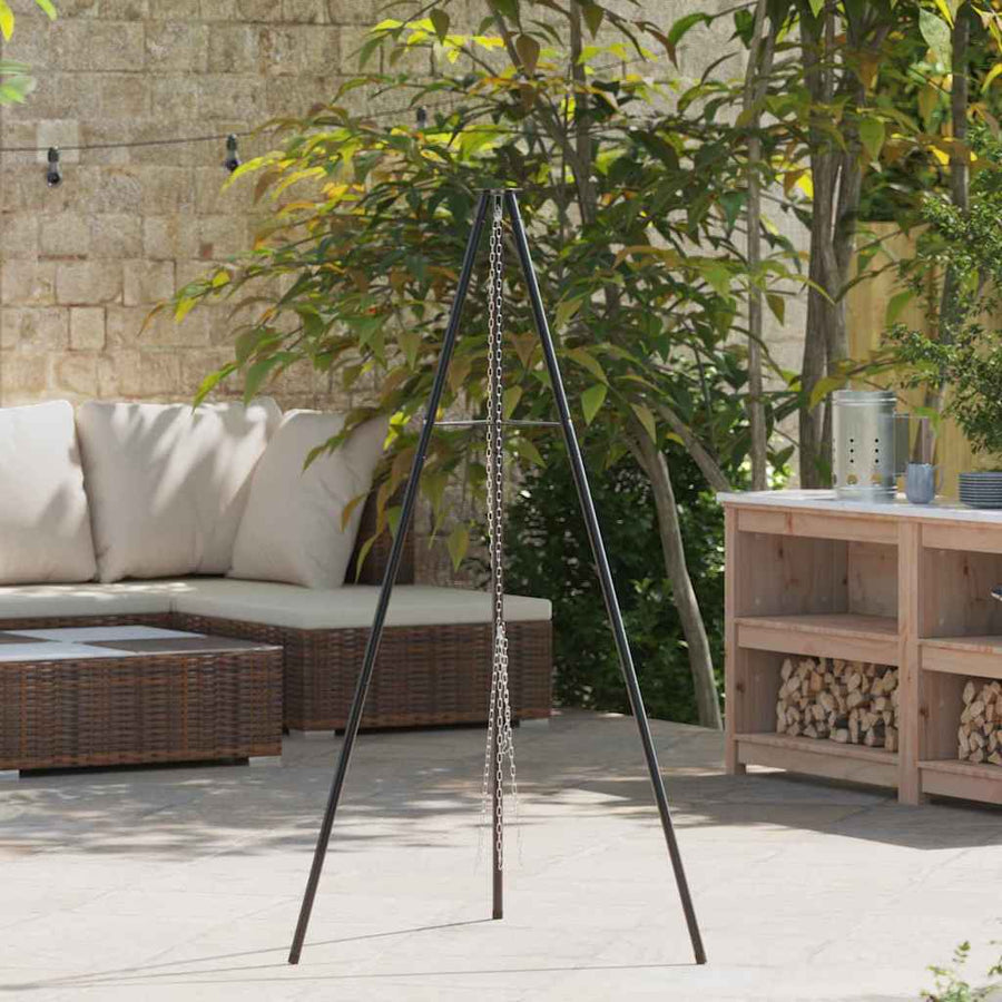 Kampvuur tripod Zwart 92 x 92 x 151,5 cm Staal