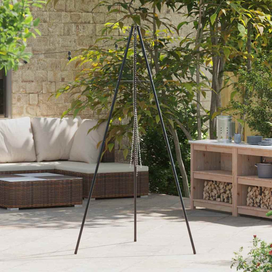 Kampvuur tripod Zwart 92 x 92 x 191,5 cm Staal