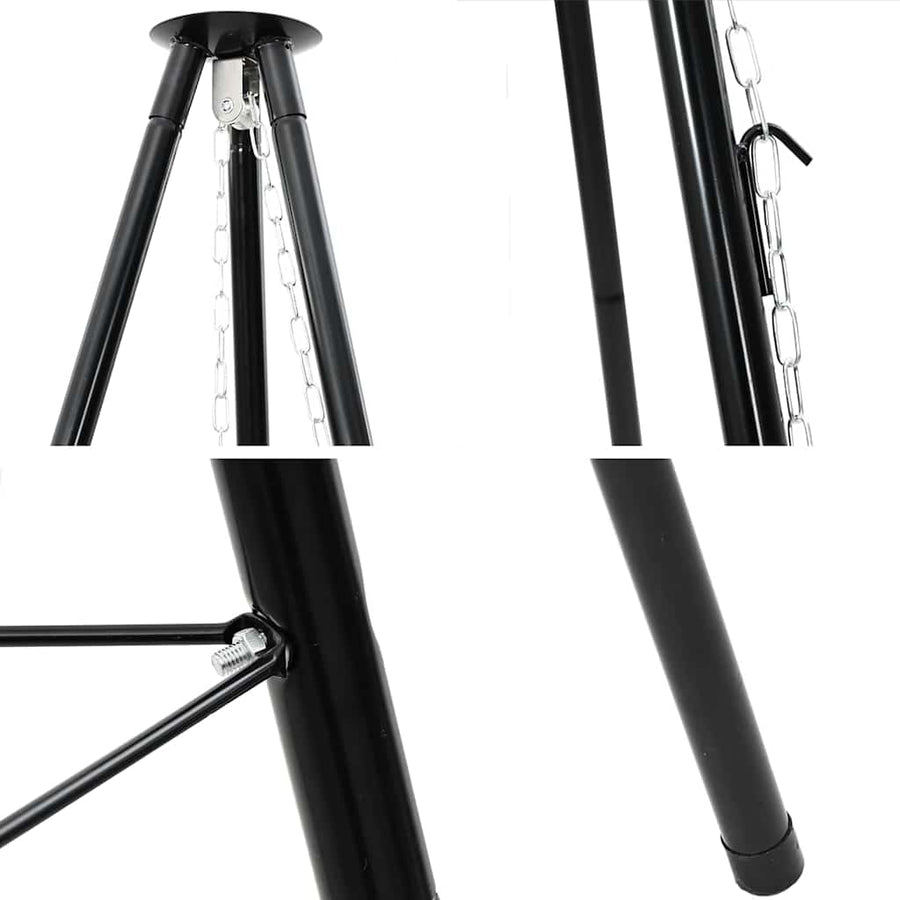 Kampvuur tripod 2 pcs Zwart Staal