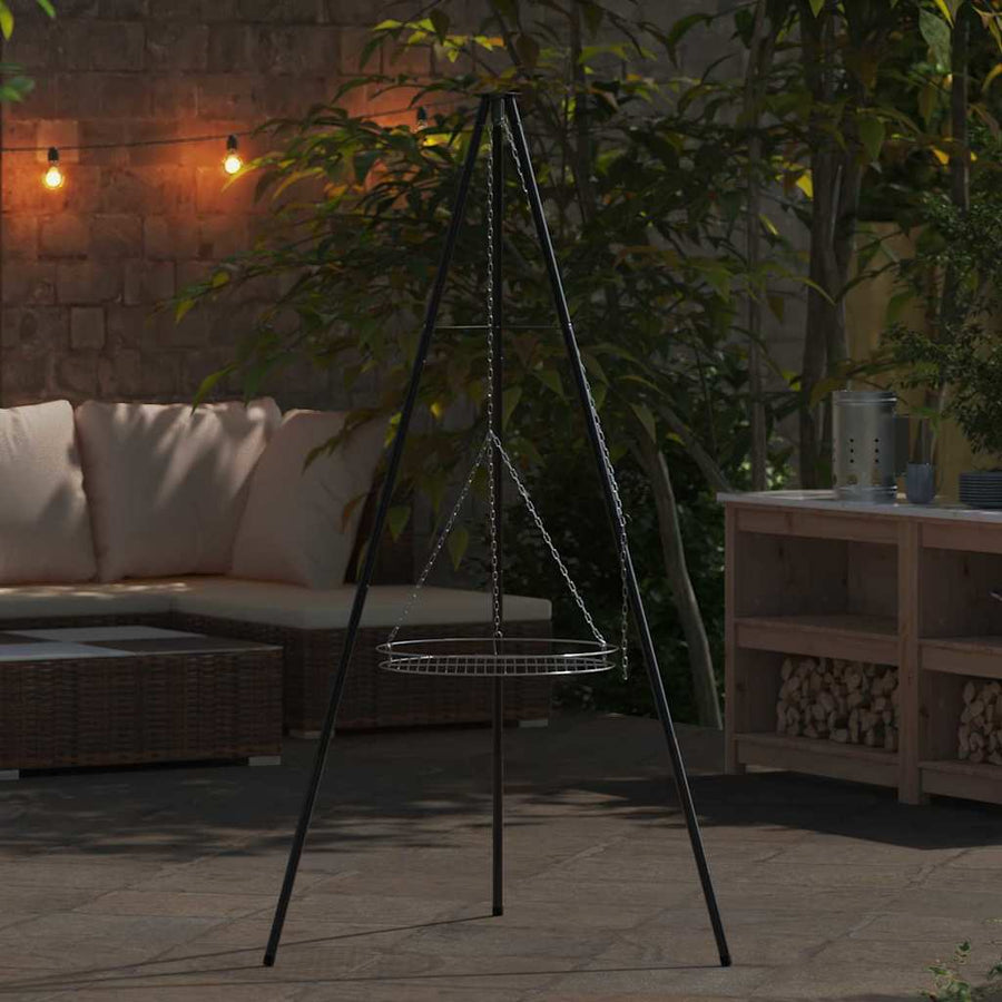 Kampvuur tripod 2 pcs Zwart Staal