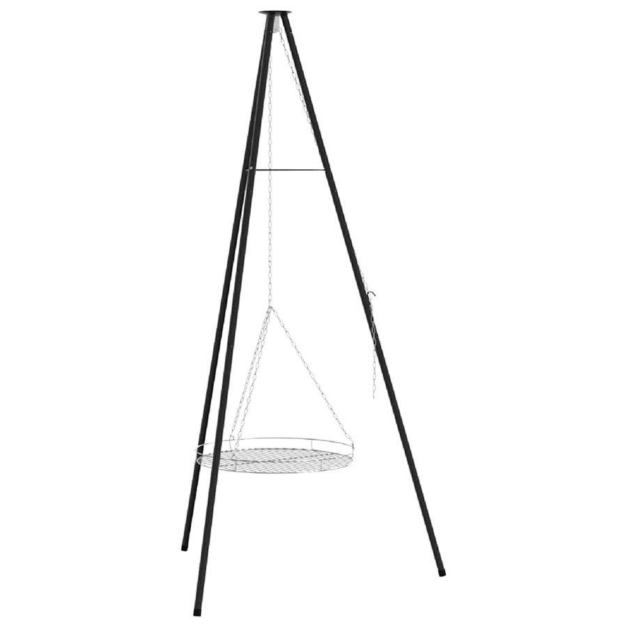 Kampvuur tripod 2 pcs Zwart Staal