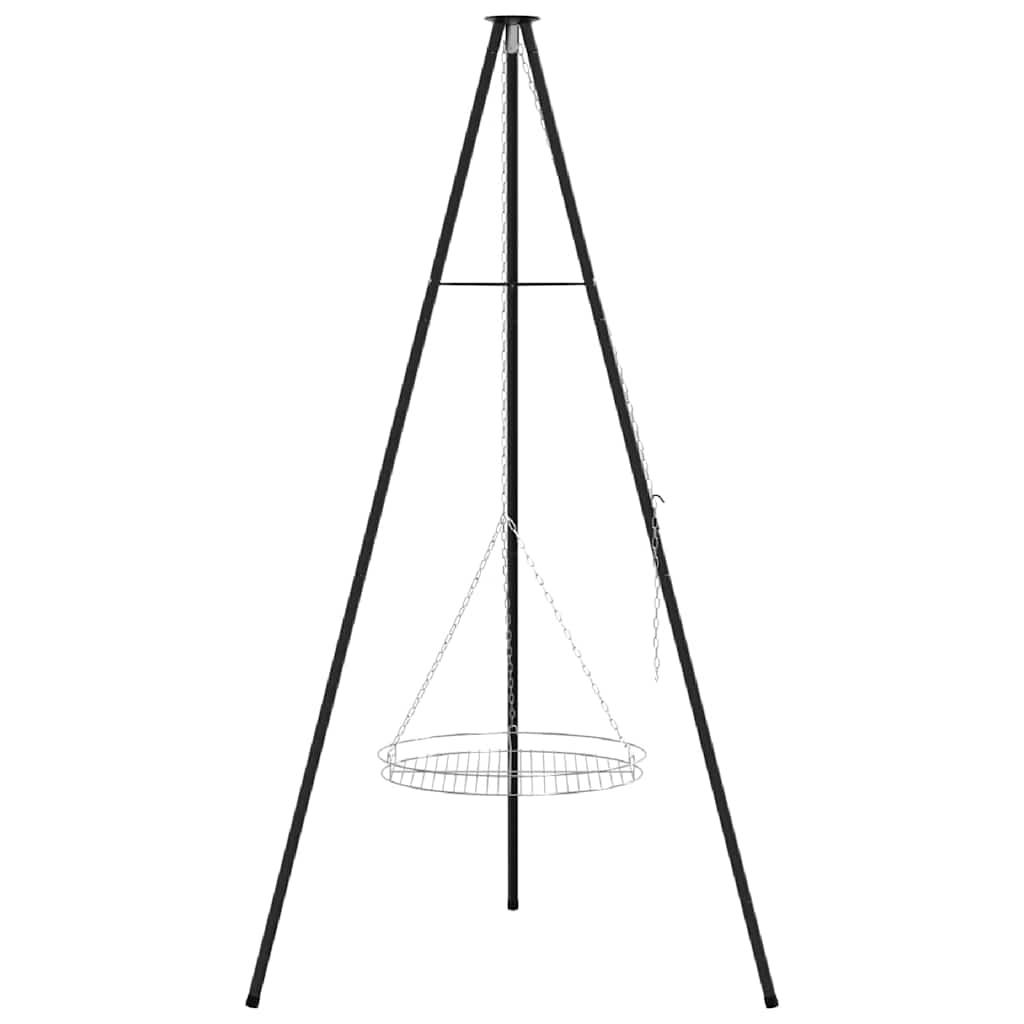 Kampvuur tripod 2 pcs Zwart Staal