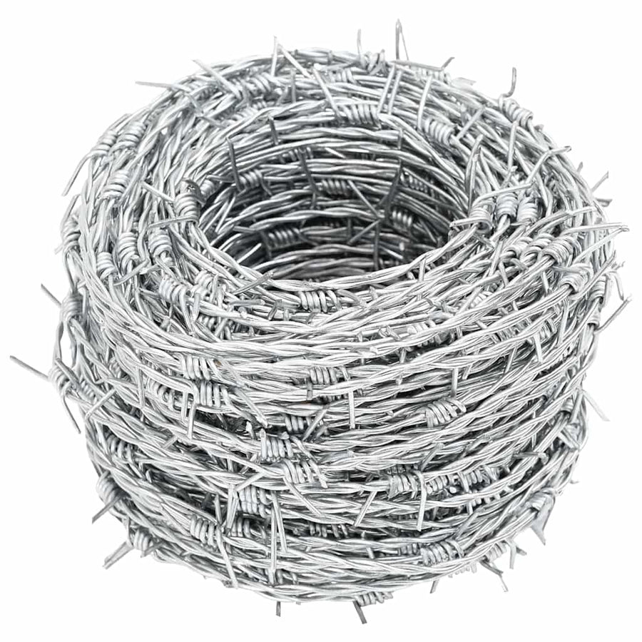 Prikkeldraad Zilver 100 m Warmgedipte Gegalvaniseerde Staal