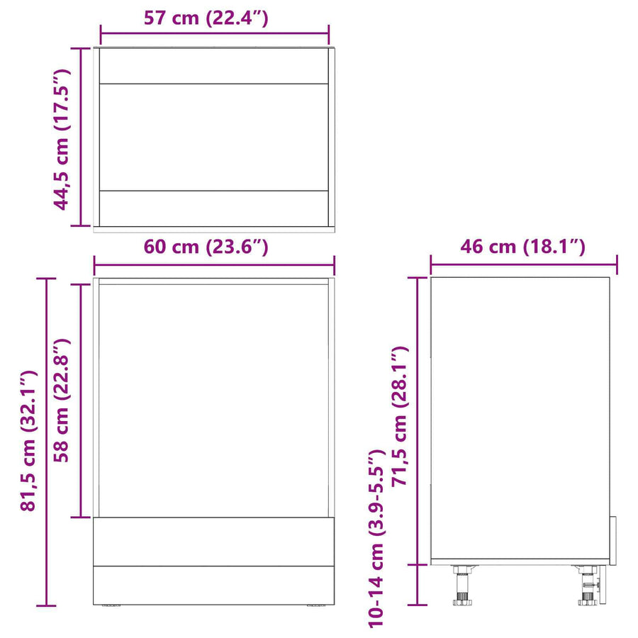 Hangkast met opslag Oudhout 60 x 46 x 81,5 cm Bewerkt hout
