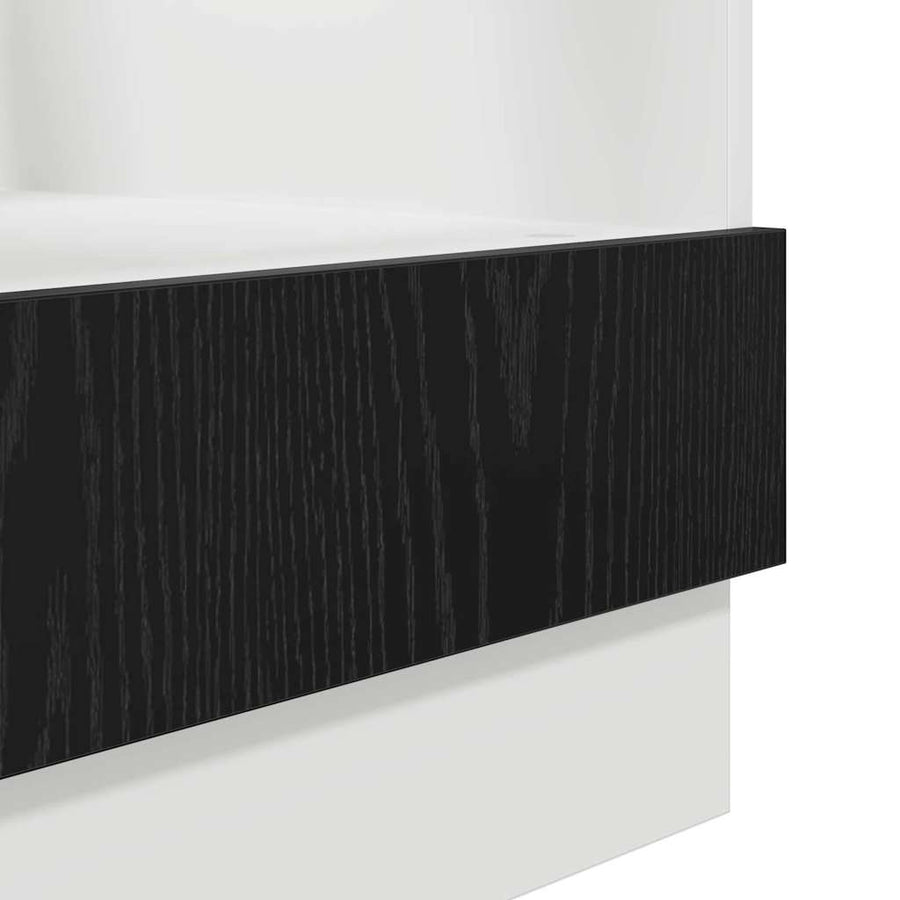 Ovenkast Zwart eiken 60 x 46 x 81.5 cm Bewerkt hout