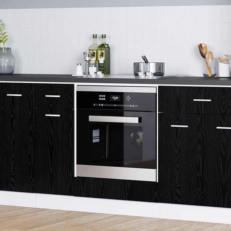 Ovenkast Zwart eiken 60 x 46 x 81.5 cm Bewerkt hout