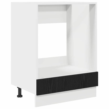 Ovenkast Zwart eiken 60 x 46 x 81.5 cm Bewerkt hout