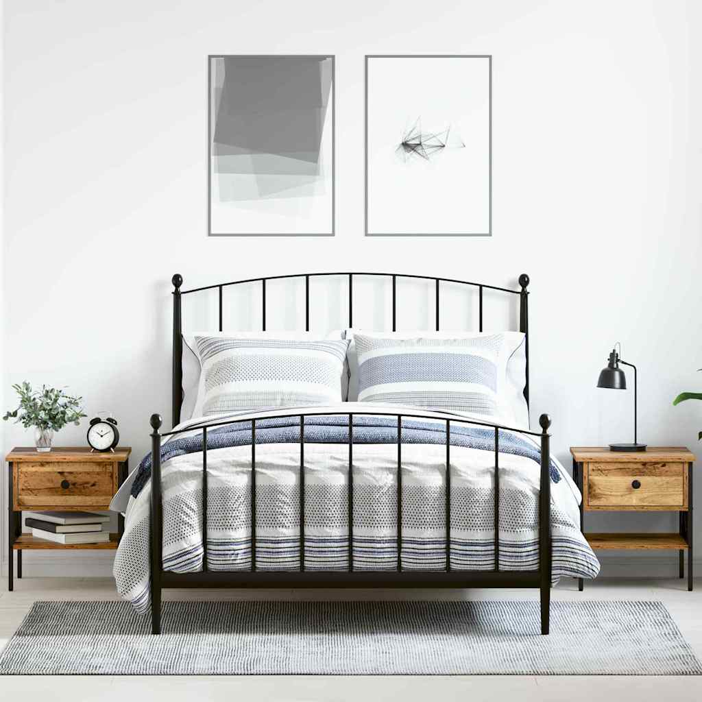 Nachtkastje met lade 2 pcs Oud hout 40 x 42 x 45 cm