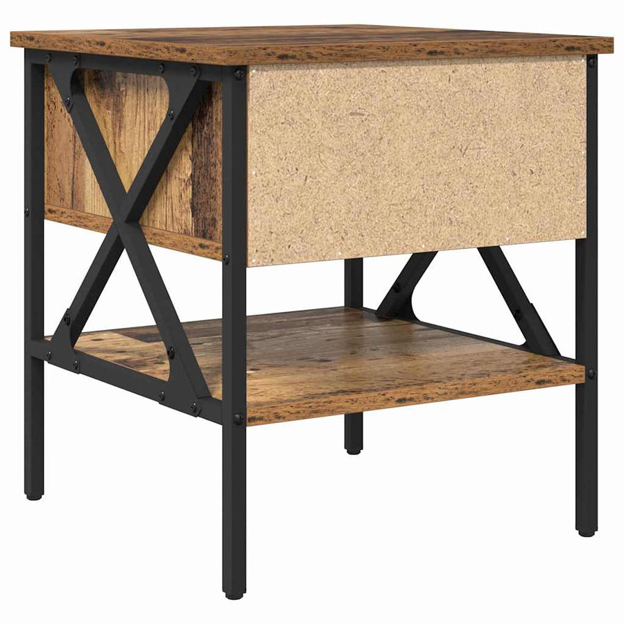 Nachtkastje met lade 2 pcs Oud hout 40 x 42 x 45 cm