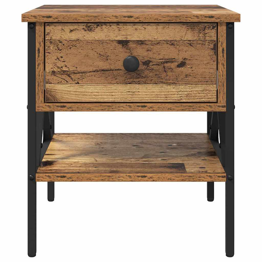 Nachtkastje met lade 2 pcs Oud hout 40 x 42 x 45 cm