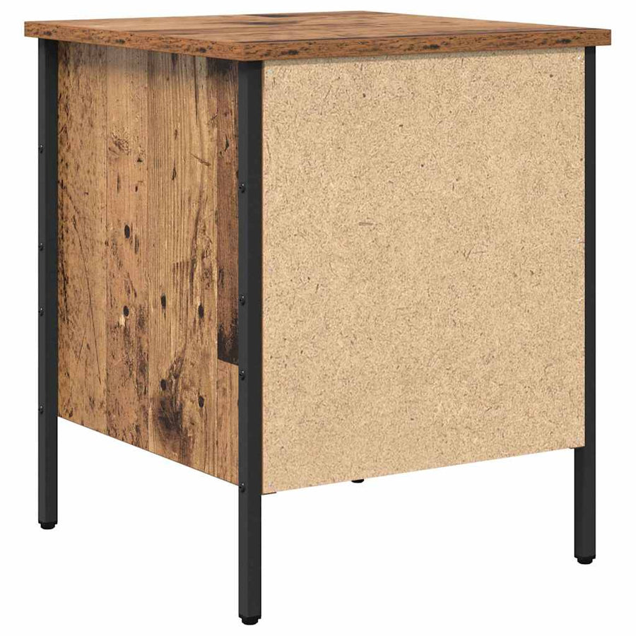Nachtkastje Oud hout 40 x 42 x 50 cm Gelaagd hout en metaal