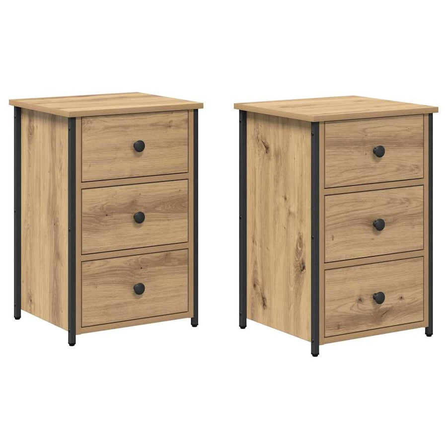 Nachtkastje 2 pcs Bruin 40 x 36 x 60 cm Massief Gerecycled Hout