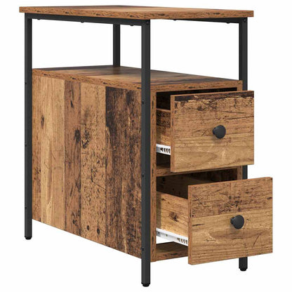 Nachtkastje met lade 2 pcs Oud hout 30 x 60 x 60 cm