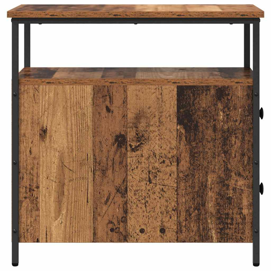 Nachtkastje met lade 2 pcs Oud hout 30 x 60 x 60 cm
