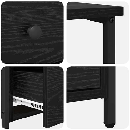 Nachtkastje met lade 2 pcs Zwart eiken 30 x 60 x 60 cm