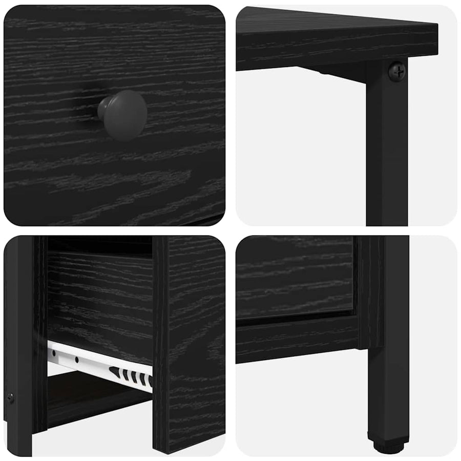 Nachtkastje met lade 2 pcs Zwart eiken 30 x 60 x 60 cm