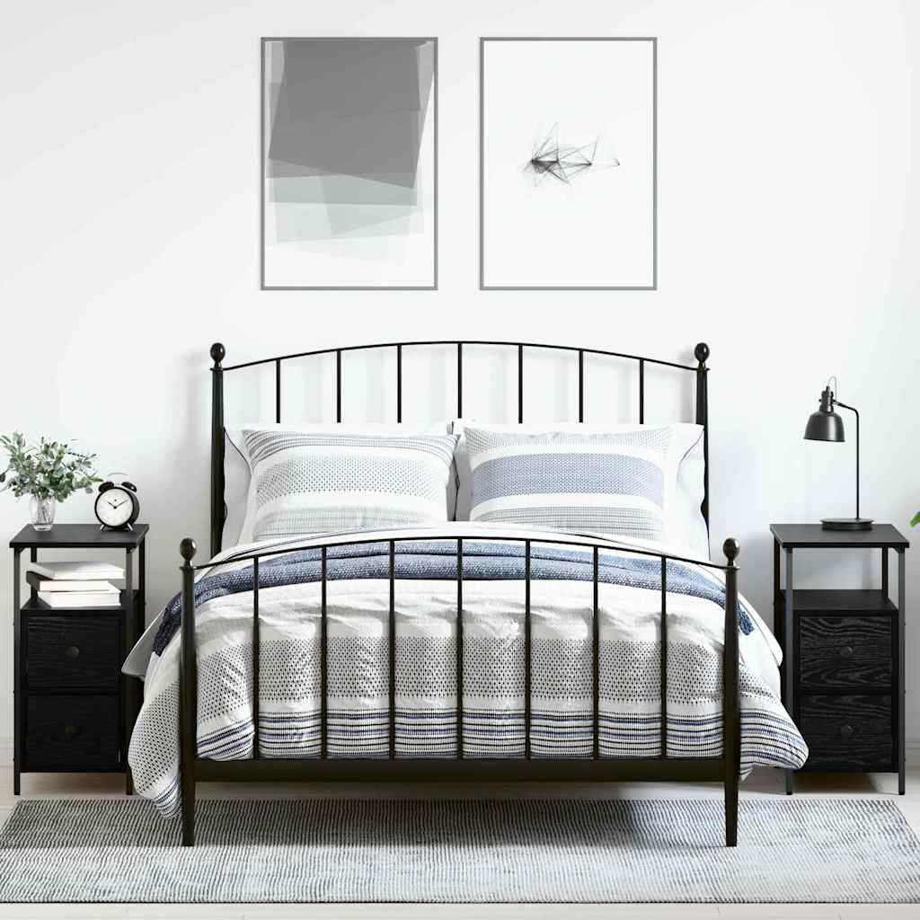 Nachtkastje met lade 2 pcs Zwart eiken 30 x 60 x 60 cm
