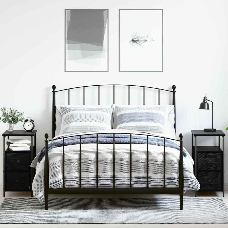 Nachtkastje met lade 2 pcs Zwart eiken 30 x 60 x 60 cm