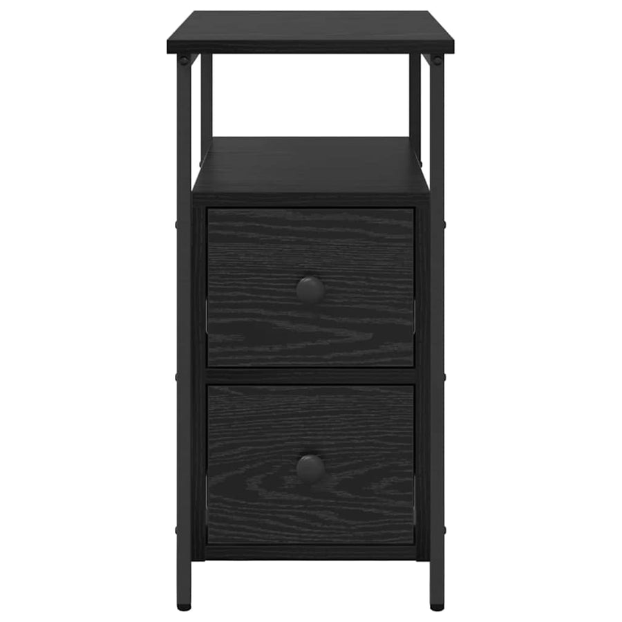 Nachtkastje met lade 2 pcs Zwart eiken 30 x 60 x 60 cm