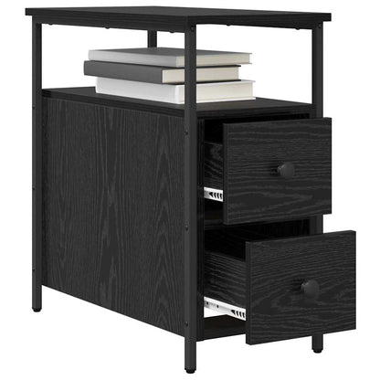 Nachtkastje met lade 2 pcs Zwart eiken 30 x 60 x 60 cm