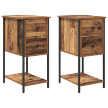 Nachtkastje met lade 2 pcs Oud hout 32 x 42 x 70 cm