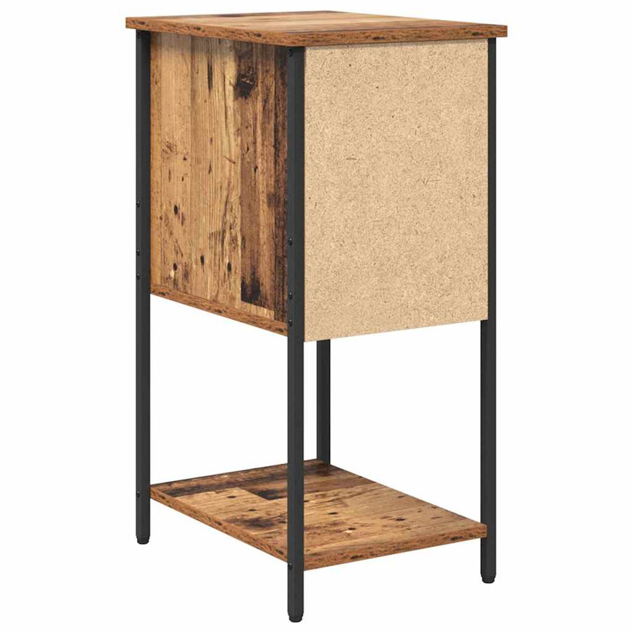 Nachtkastje met lade 2 pcs Oud hout 32 x 42 x 70 cm