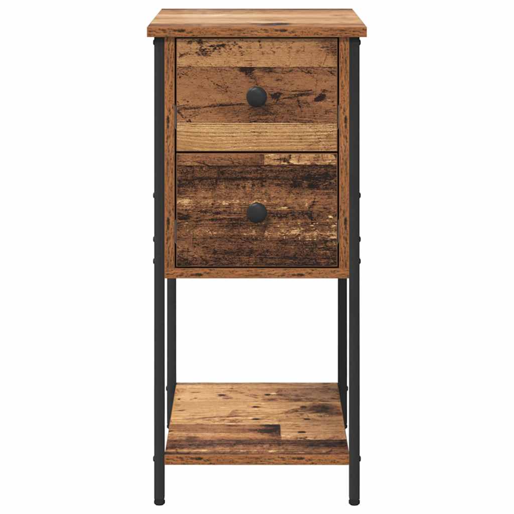 Nachtkastje met lade 2 pcs Oud hout 32 x 42 x 70 cm