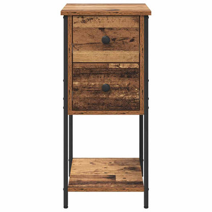 Nachtkastje met lade 2 pcs Oud hout 32 x 42 x 70 cm
