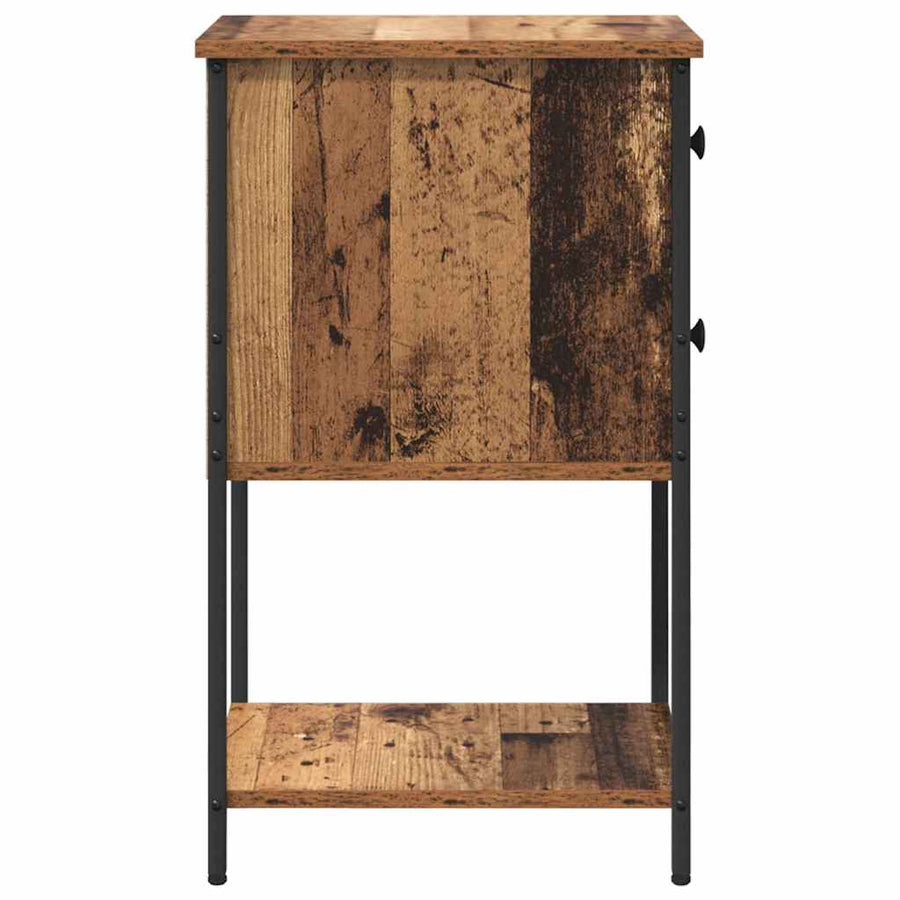 Nachtkastje met lade 2 pcs Oud hout 32 x 42 x 70 cm