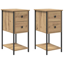 Nachtkastje 2 pcs artisanaal eikenkleurig 32 x 42 x 70 cm