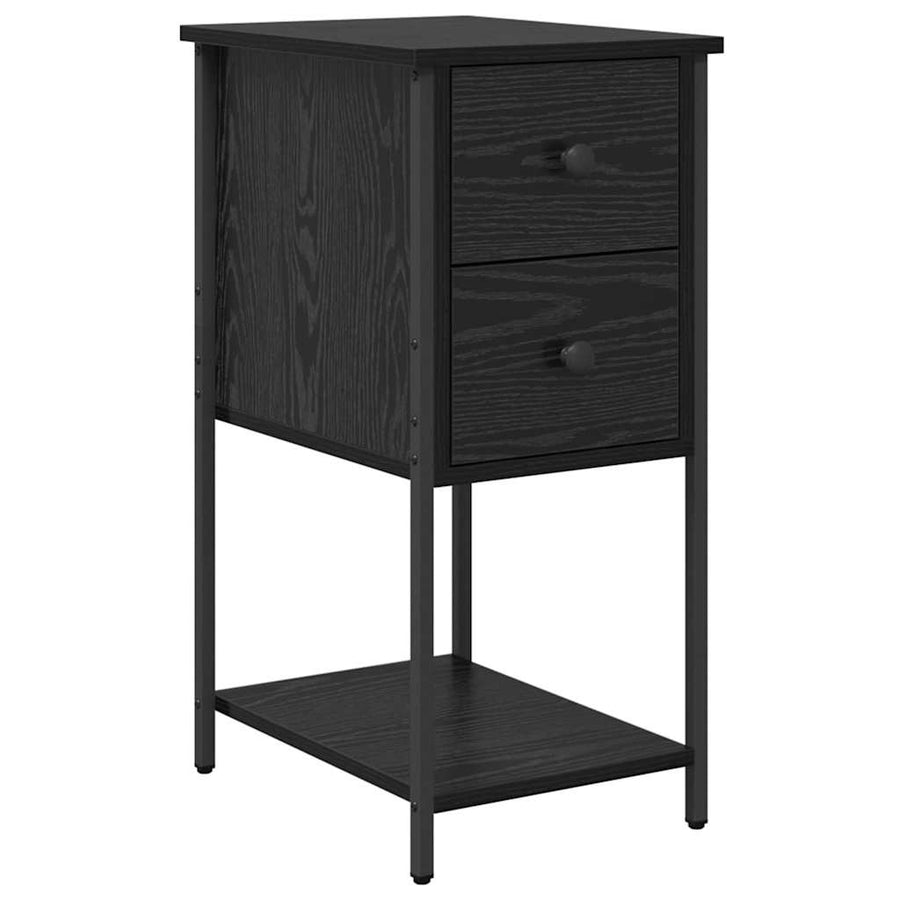 Nachtkastje met lade 2 pcs Zwart eiken 32 x 42 x 70 cm