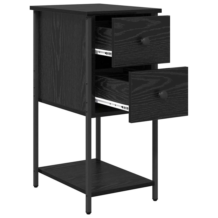 Nachtkastje met lade 2 pcs Zwart eiken 32 x 42 x 70 cm
