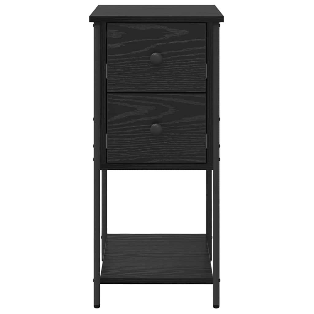 Nachtkastje met lade 2 pcs Zwart eiken 32 x 42 x 70 cm