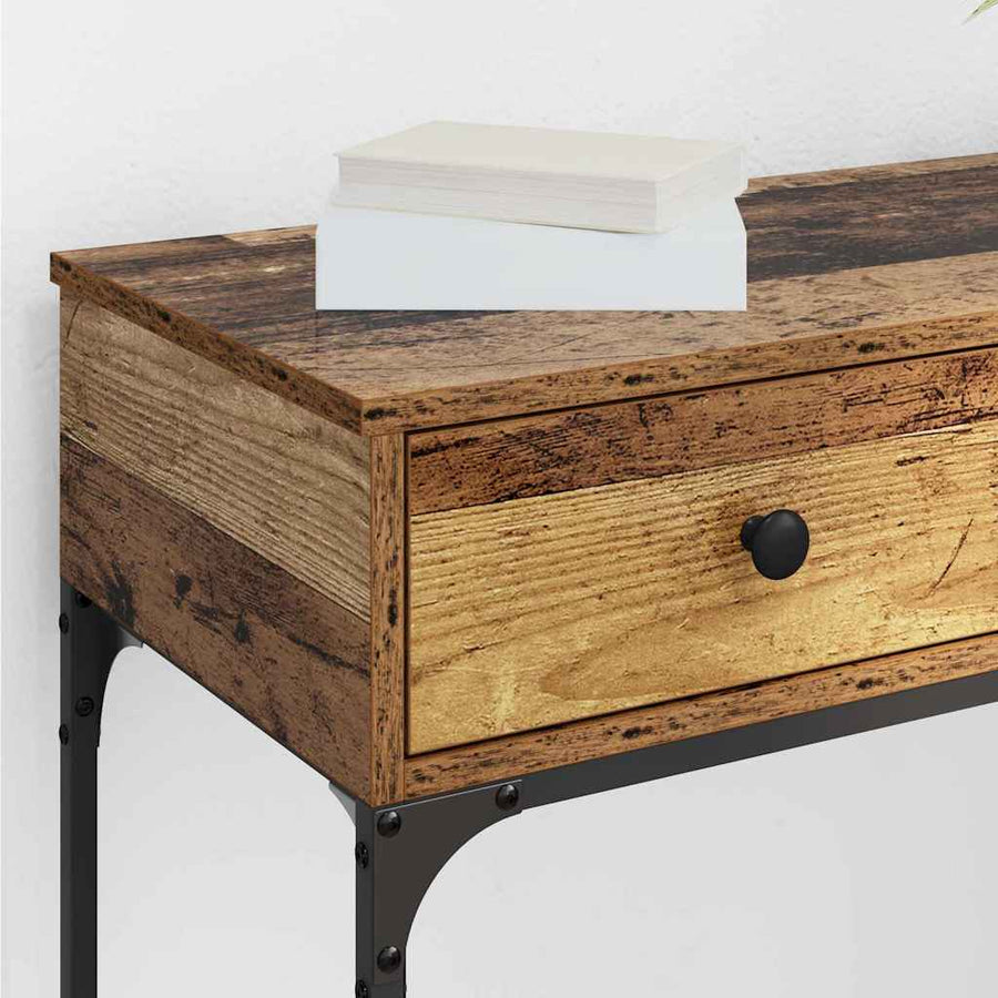 Wandtafel met lade Oud hout 75 x 34.5 x 75 cm Bewerkt hout