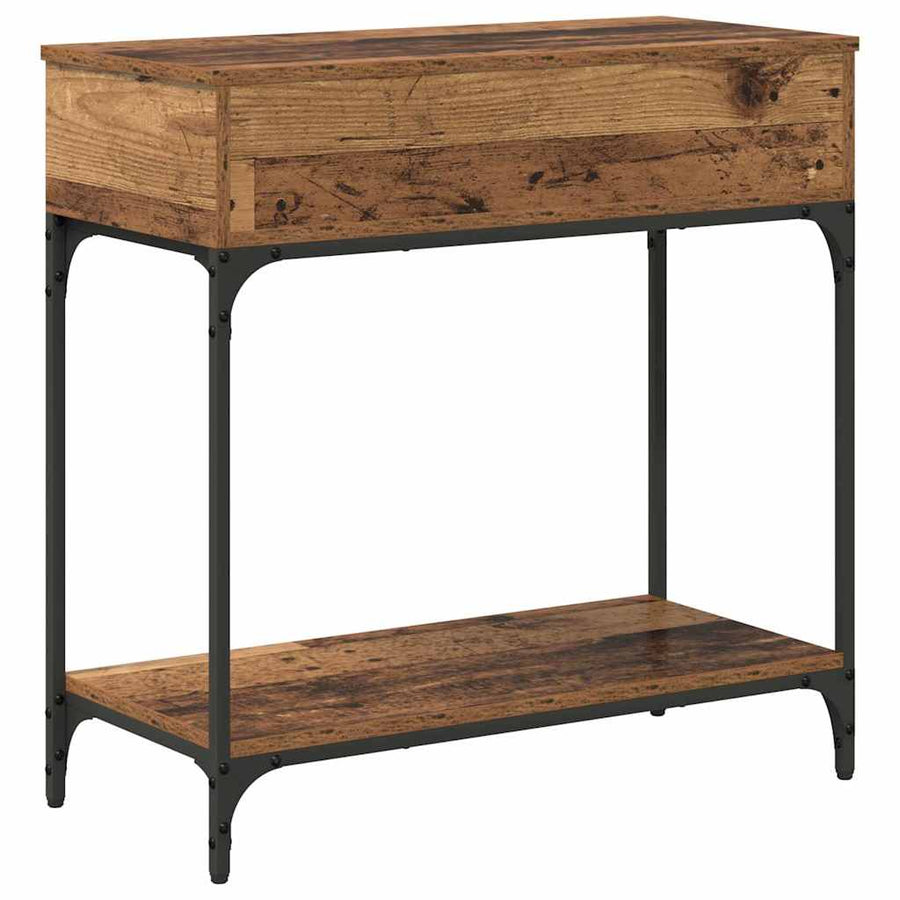 Wandtafel met lade Oud hout 75 x 34.5 x 75 cm Bewerkt hout