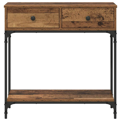Wandtafel met lade Oud hout 75 x 34.5 x 75 cm Bewerkt hout